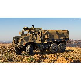 Medium Tactical Vehicle with Tent Sand Camo 3D model